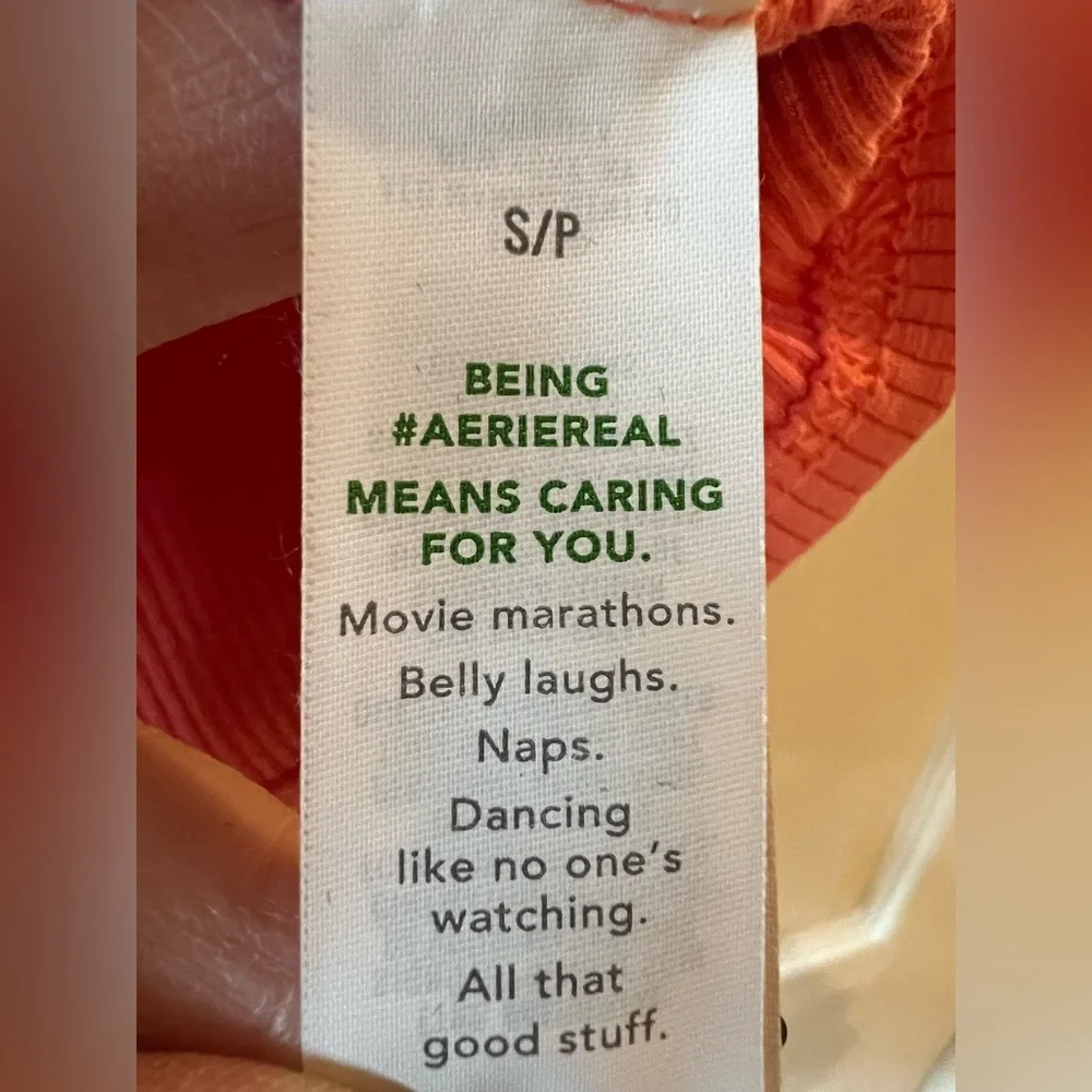 Aerie Coral Ribbed Crop Top - Picture 4 of 5